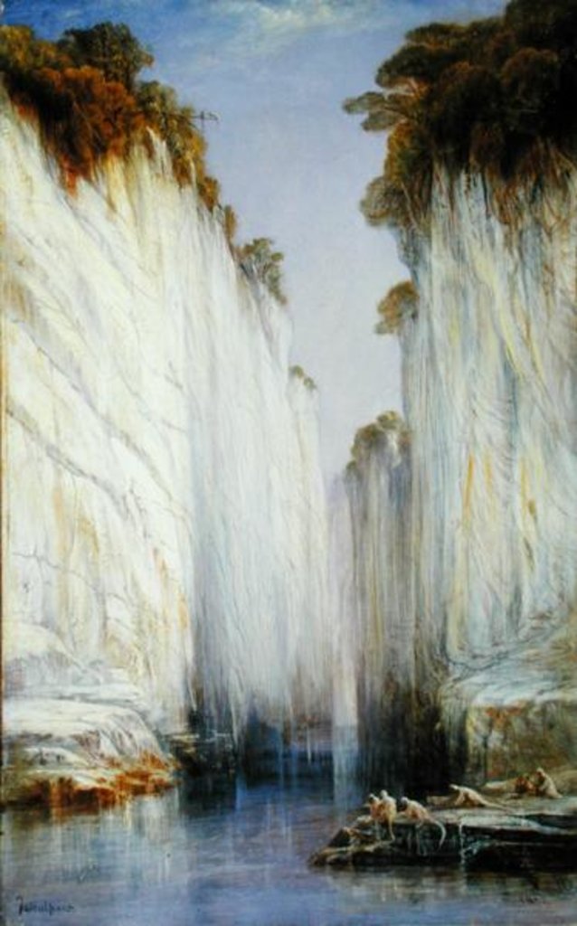 Detail of The Marble Rocks - Nerbudda Jubbolpore by Edward Lear