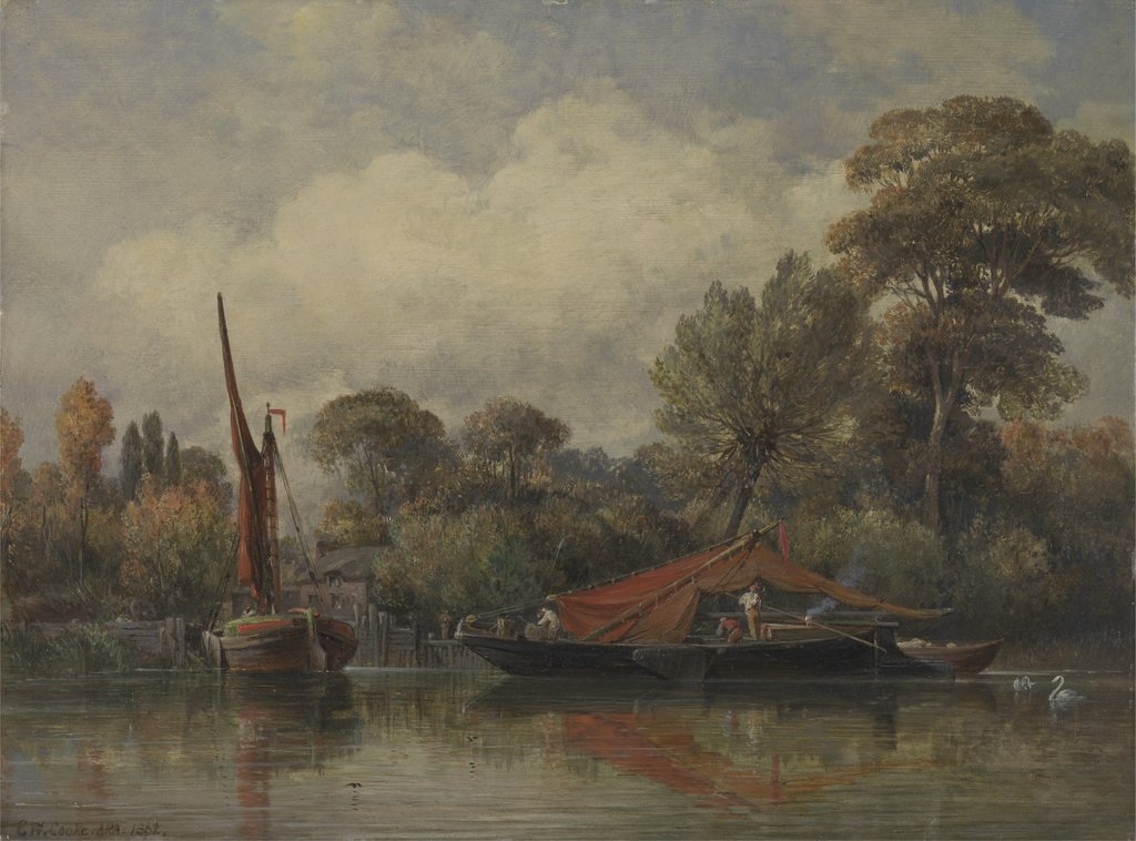Detail of Opposite my House at Barnes, 1862 by Edward William Cooke