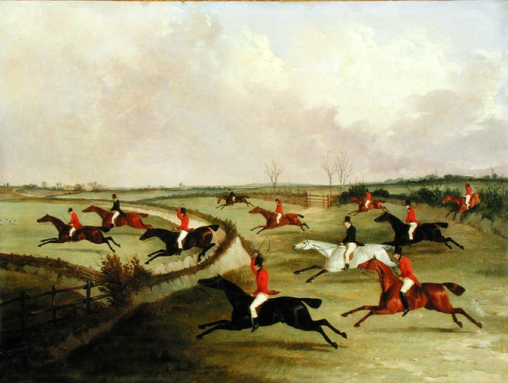 Detail of The Quorn Hunt in Full Cry: Second Horses, after a painting by Henry Alken by John Dalby
