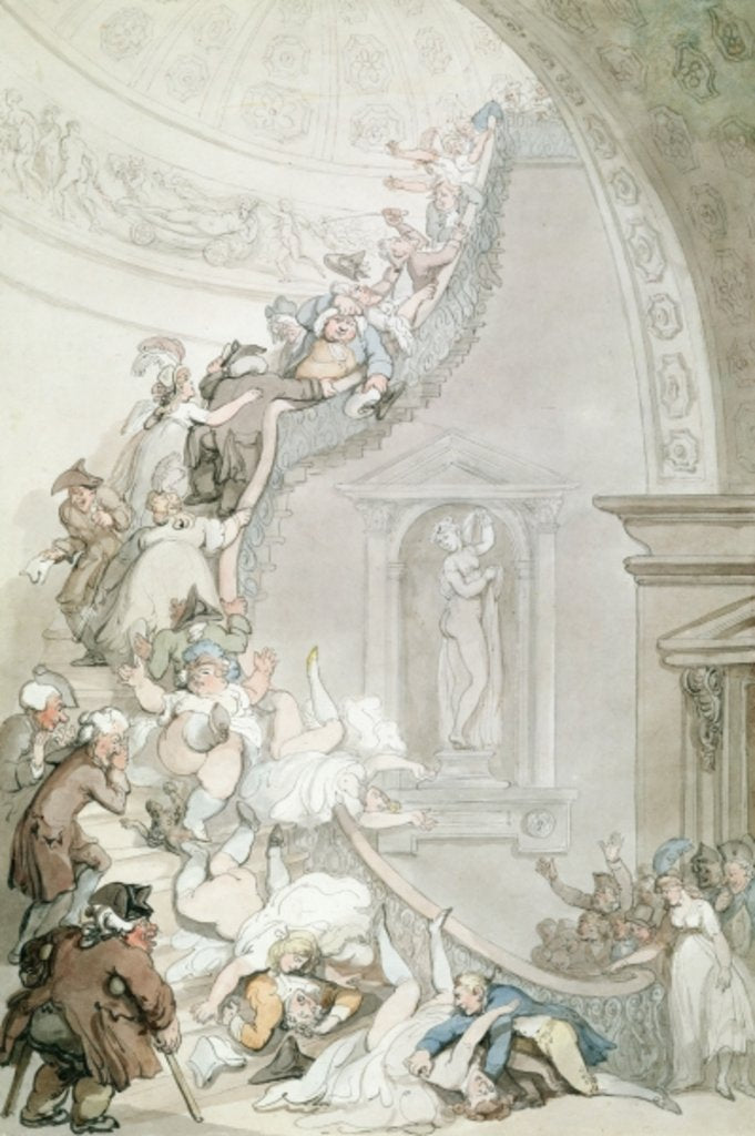 Detail of The Exhibition 'Stare-Case', Somerset House, c.1800 by Thomas Rowlandson