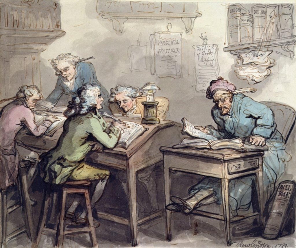 Detail of A Merchant's Office, 1789 by Thomas Rowlandson
