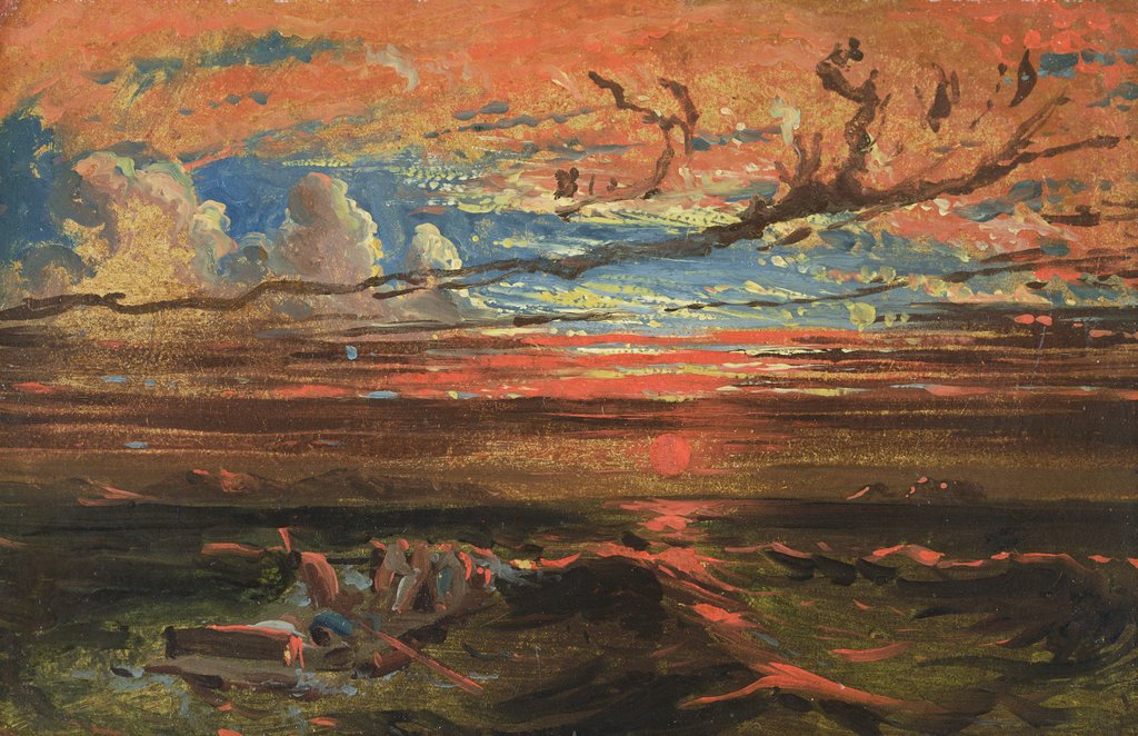 Detail of Sunset at Sea after a Storm by Francis Danby