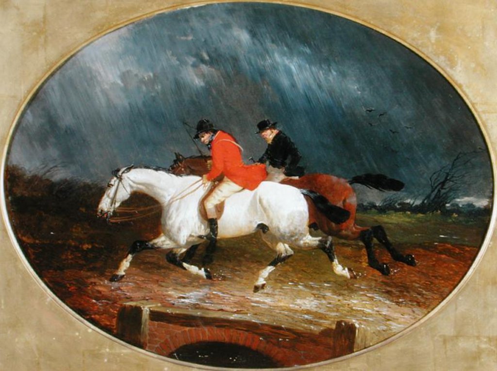 Detail of The Return from the Hunt in the Rain by John Frederick Herring Jnr