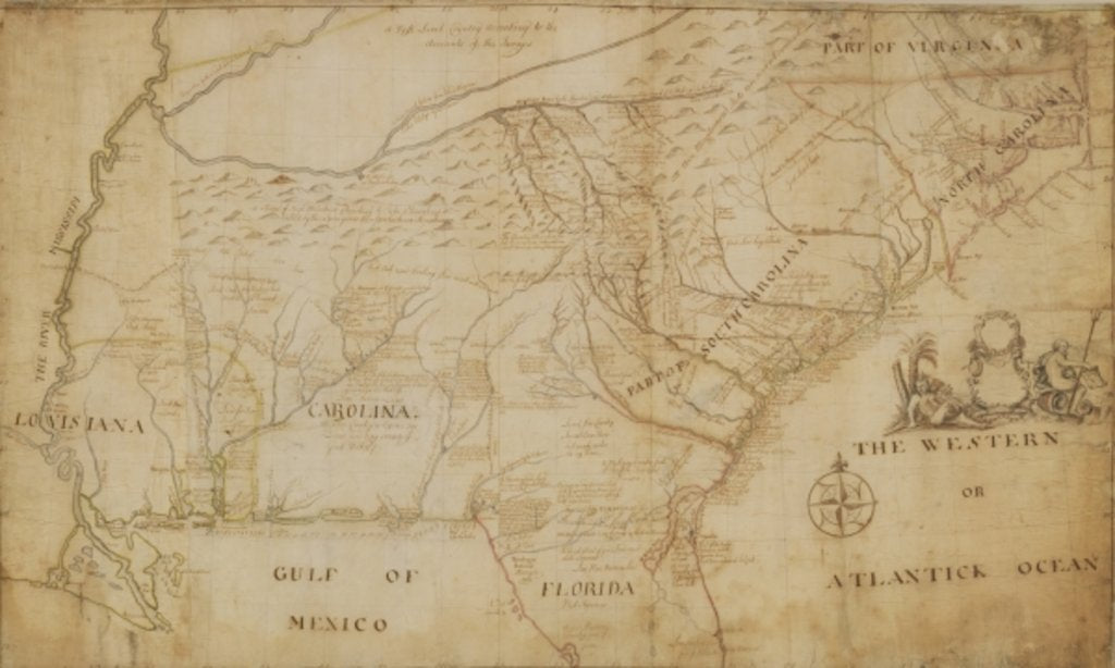 Detail of Map of the Southeastern part of North America, 1721 by William Hammerton