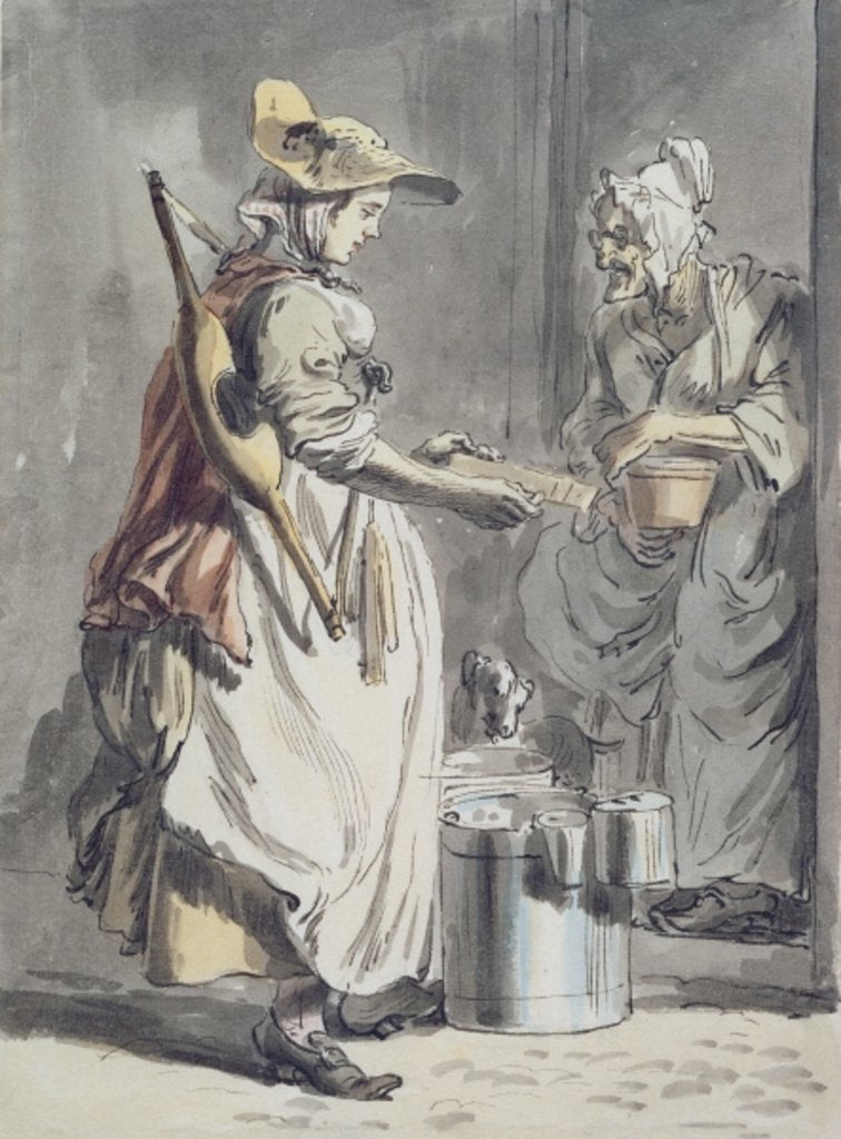 Detail of London Cries: A Milkmaid, c.1759 by Paul Sandby
