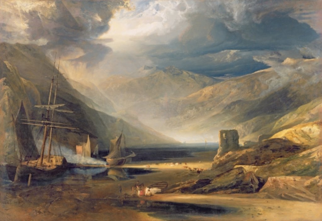 Detail of A Storm Passing Off on the Coast of Merionethshire, 1818 by Anthony Vandyke Copley Fielding