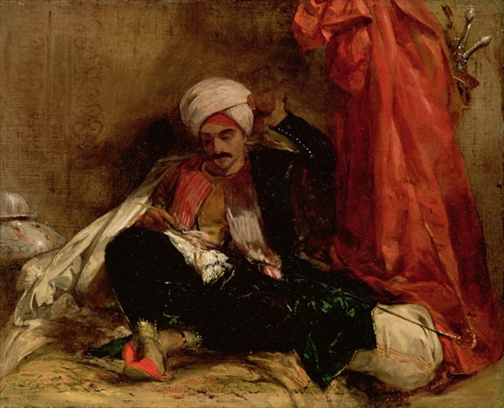 Detail of A Seated Turk, 1826 by Richard Parkes Bonington