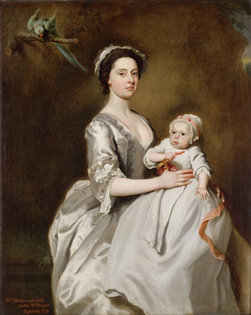 Detail of Mrs Sharpe and Child, 1731 by Joseph Highmore