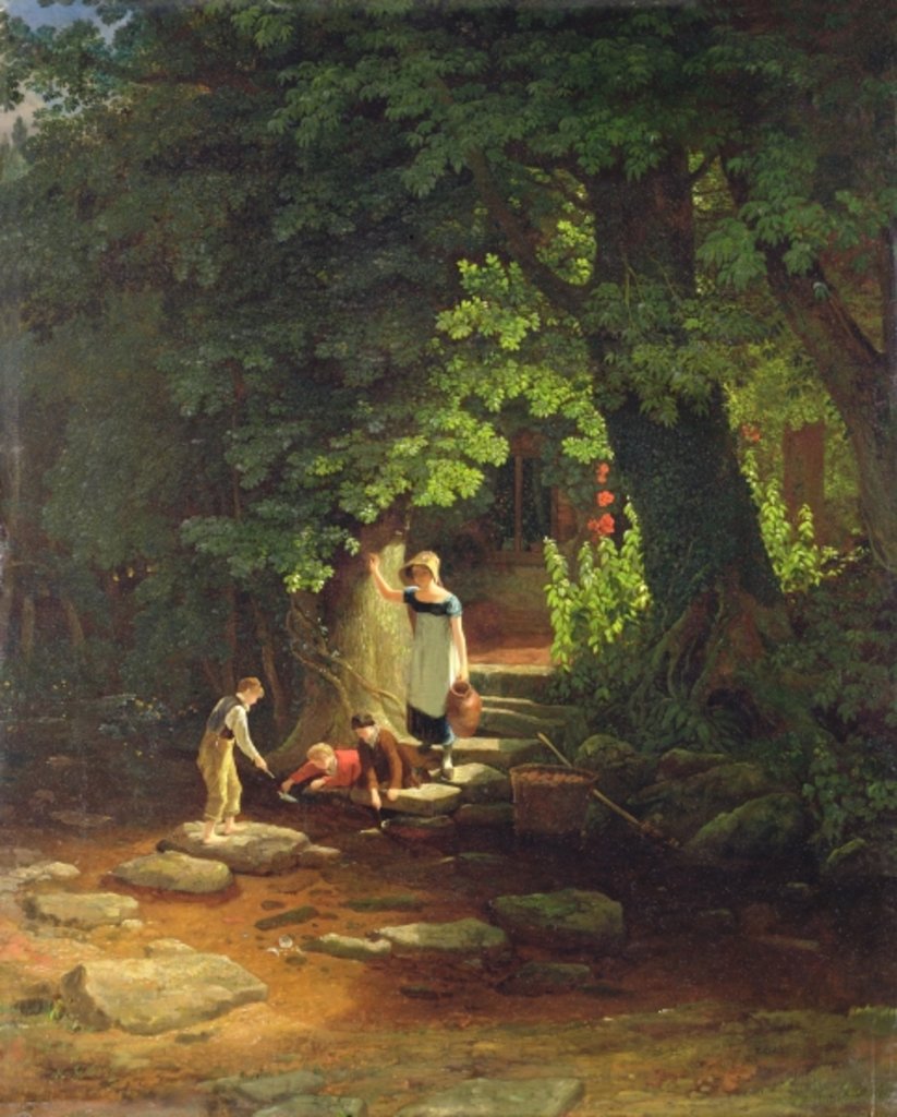 Detail of Children by a Brook, c.1822 by Francis Danby
