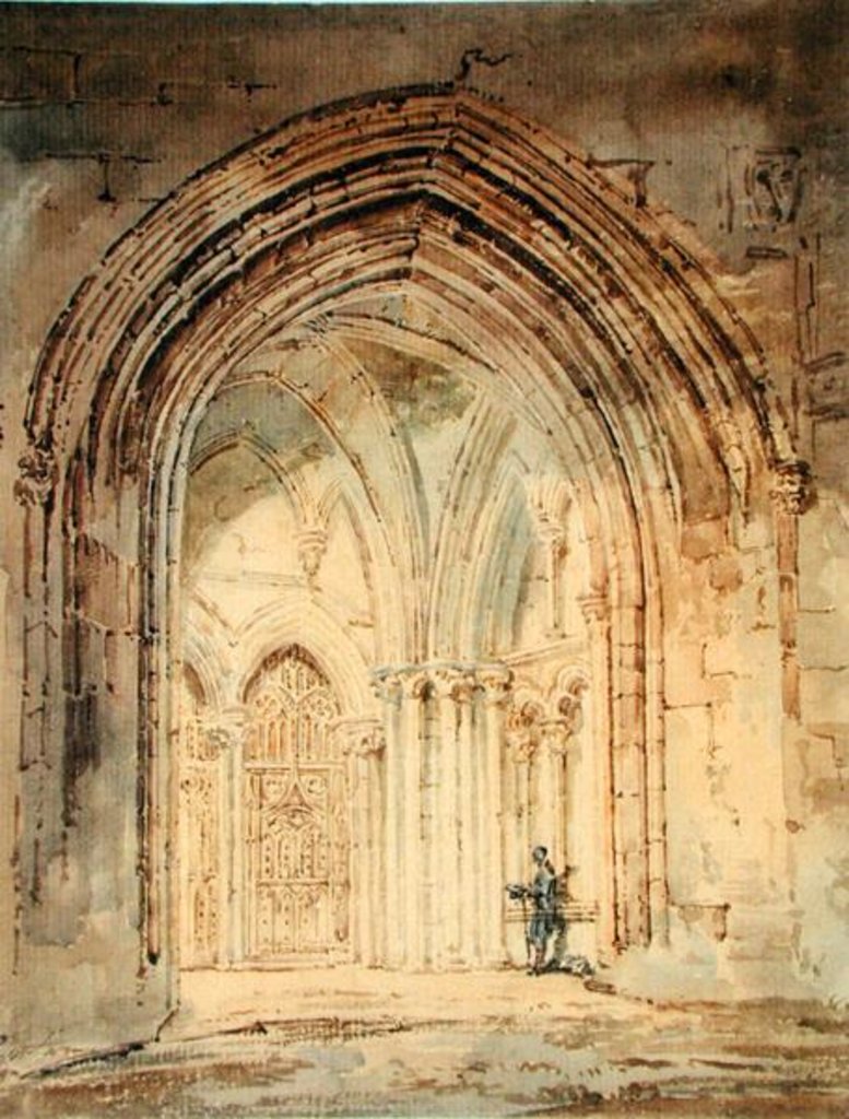 Detail of St. Alban's Cathedral, Hertfordshire, c.1797 by Thomas Girtin
