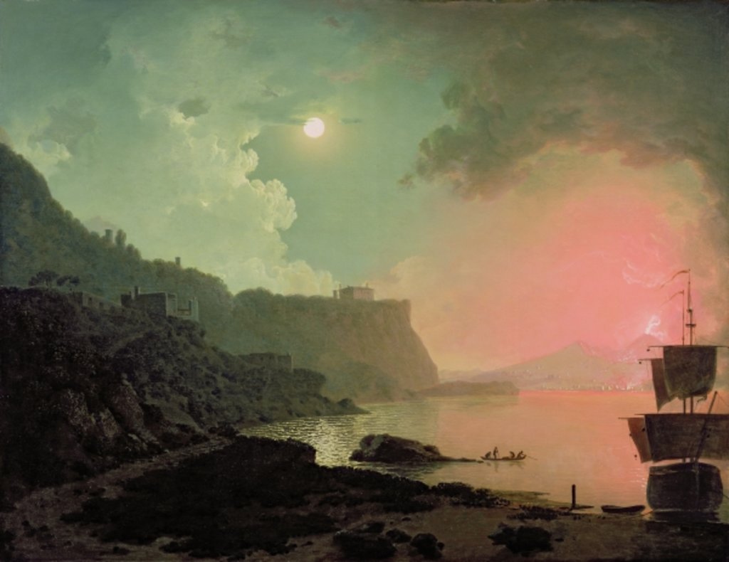 Detail of Vesuvius from Posillipo, c.1788 by Joseph Wright of Derby