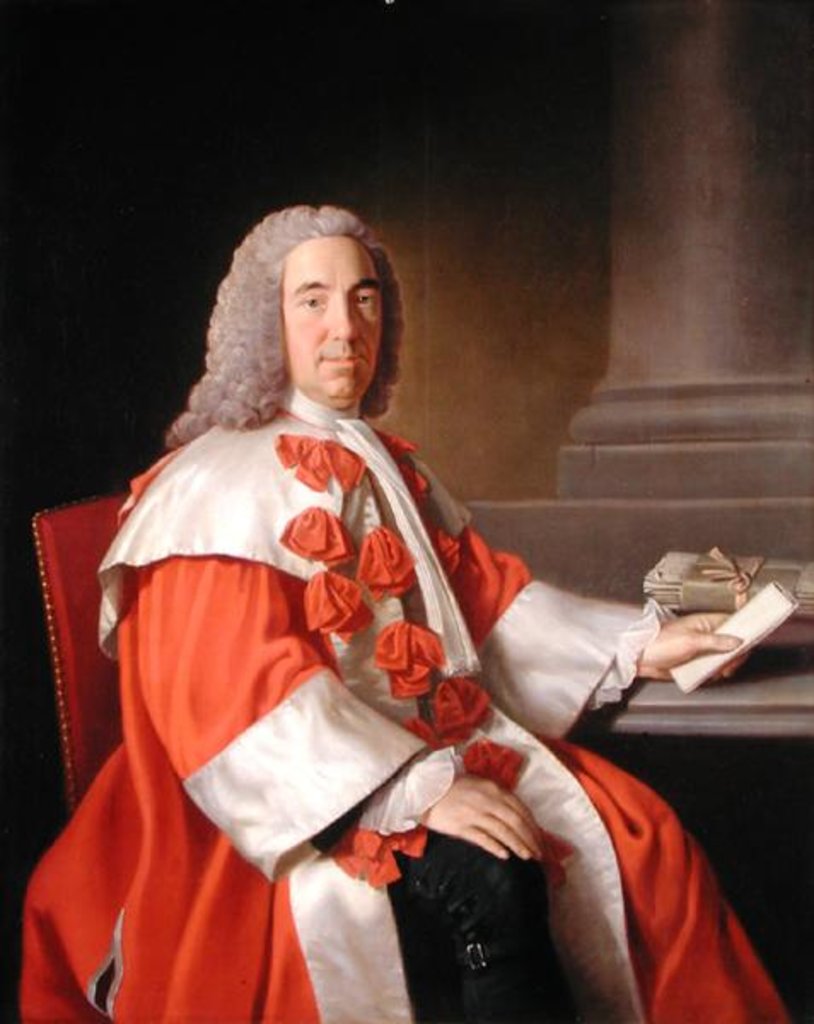 Detail of Alexander Boswell, Lord Auchinleck, c.1754-55 by Allan Ramsay