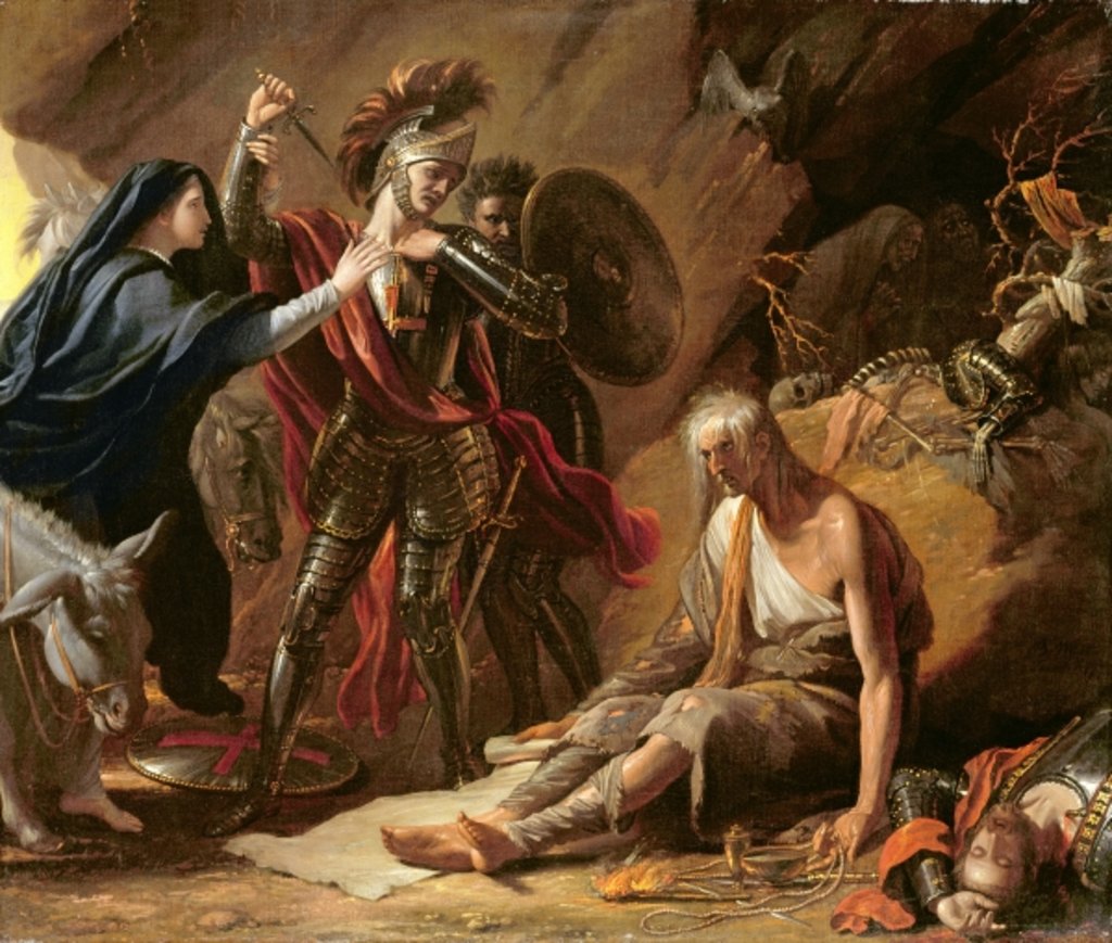 Detail of The Cave of Despair, 1772 by Benjamin West