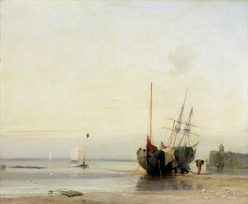 Detail of Calais Pier, c.1823-24 by Richard Parkes Bonington