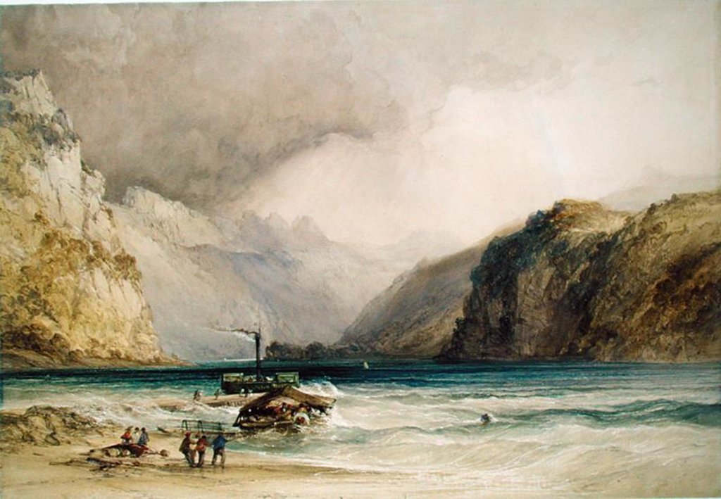 Detail of Wallenstadt, from Wesen, Switzerland, 1842 by William Callow