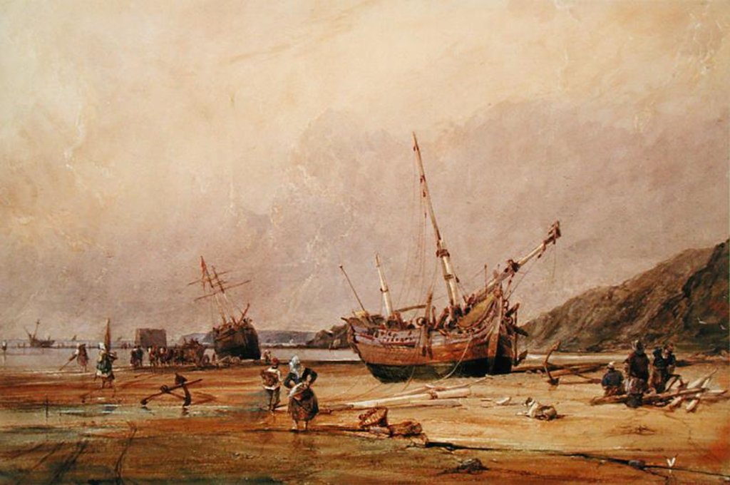 Detail of Calais Sands, 1831 by Francois Louis Thomas Francia