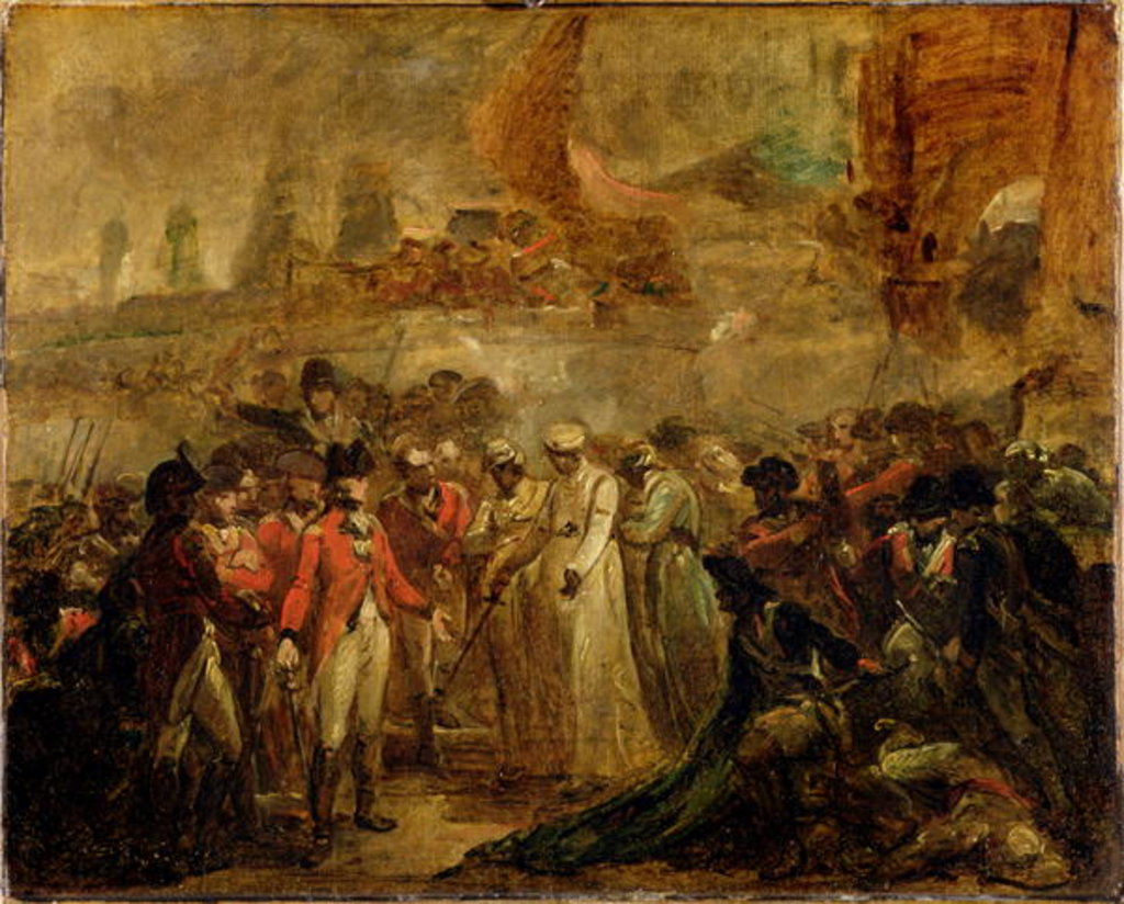 Detail of The Surrender of the Two Sons of Tipu Sahib, Sultan of Mysore, to Sir David Baird, c.1800 by Henry Singleton