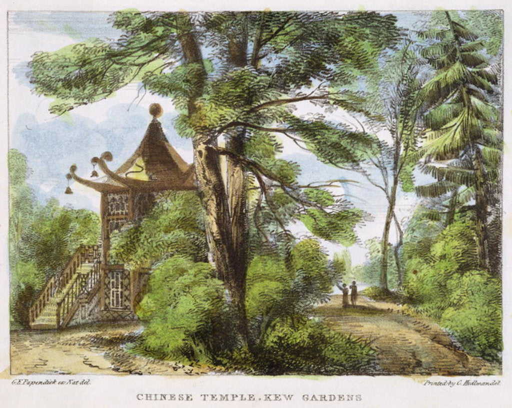 Detail of Chinese Temple, Kew Gardens by George Ernest Papendiek (after)