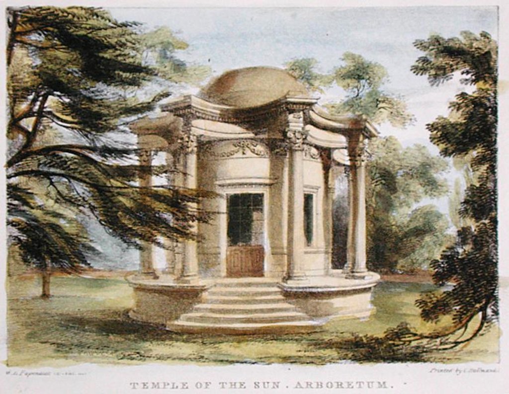 Detail of Temple of Victory, Kew Gardens, plate 19 from 'Kew Gardens: A Series of Twenty-Four Drawings on Stone' by George Ernest (after) Papendiek