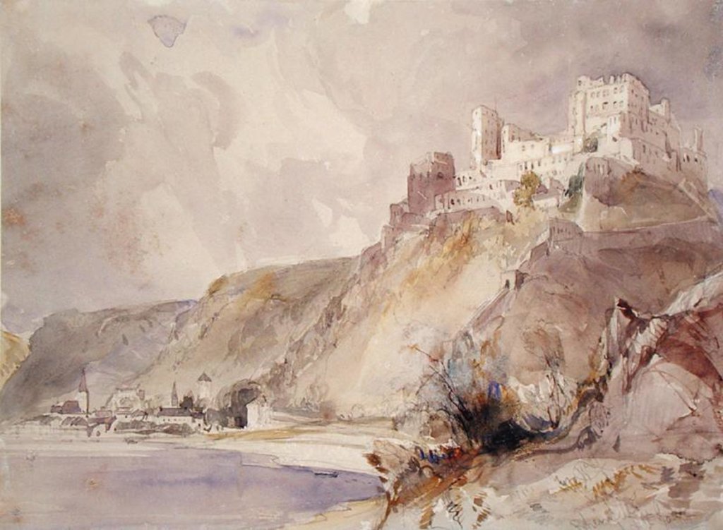 Detail of Rheinfels and St. Goar by William Callow