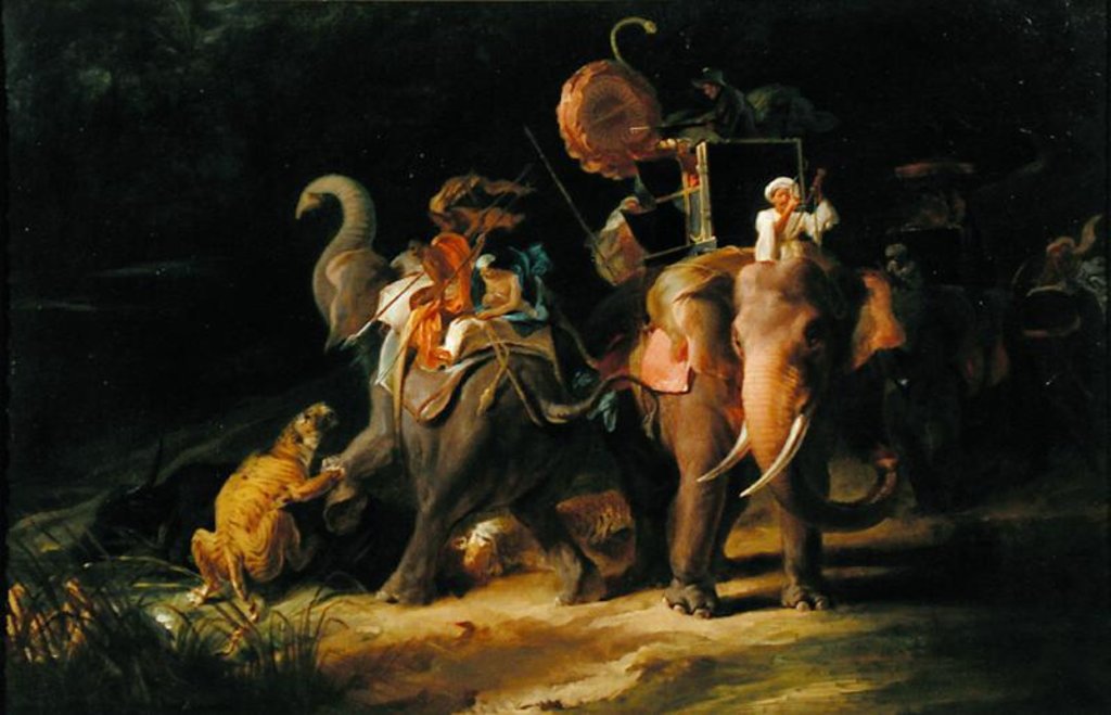 Detail of Tiger Hunting in the East Indies, 1798 by Thomas Daniell