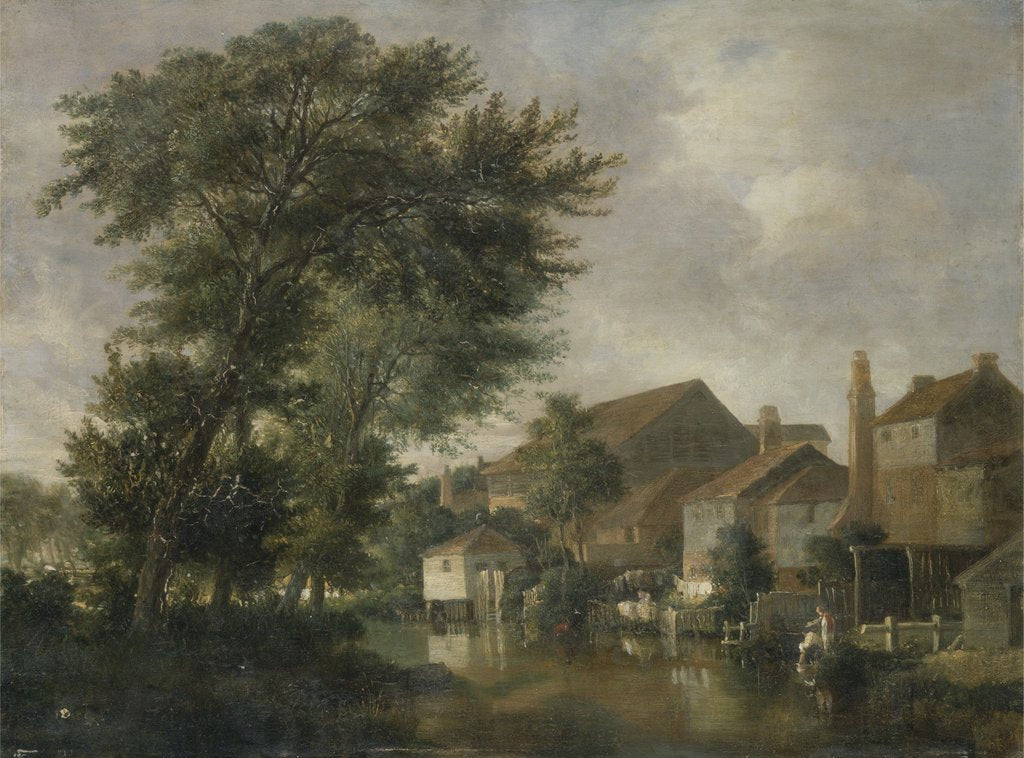 Detail of A River Scene, possibly at Norwich, c.1817 by John Crome