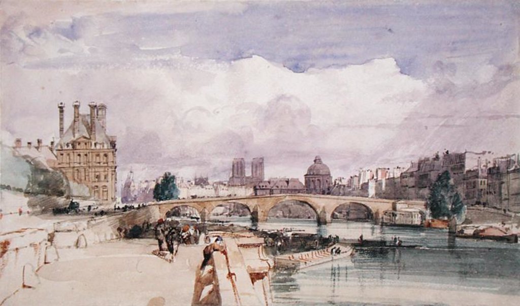 Detail of Le Pont Royal, Paris, c.1828 by Thomas Shotter Boys