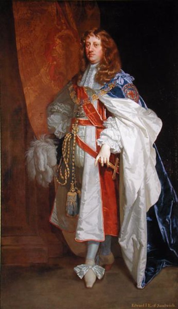 Detail of Edward Montagu, 1st Earl of Sandwich, c.1660-65 by Peter Lely
