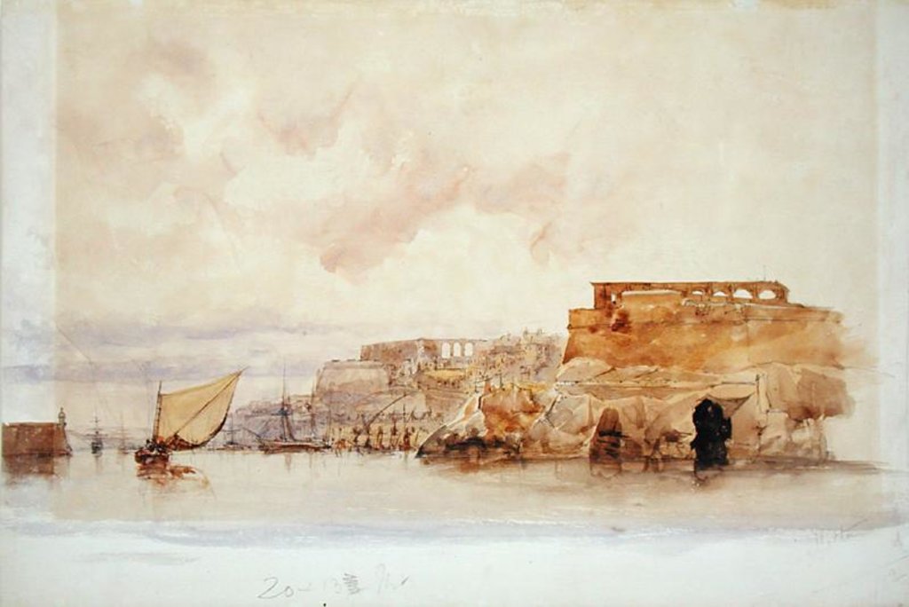 Detail of Coast Scene with Sailing Boats by James Holland