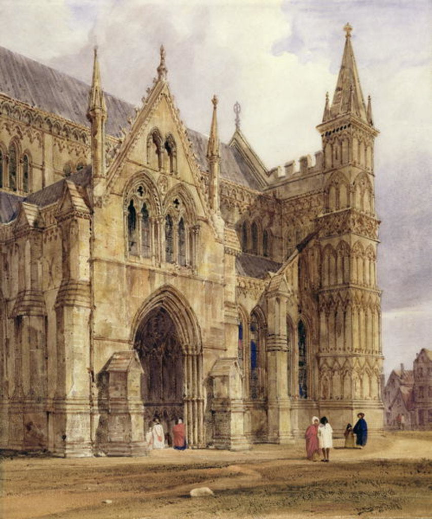 Detail of The North-West Porch of Salisbury Cathedral, 1832 by Thomas Shotter Boys