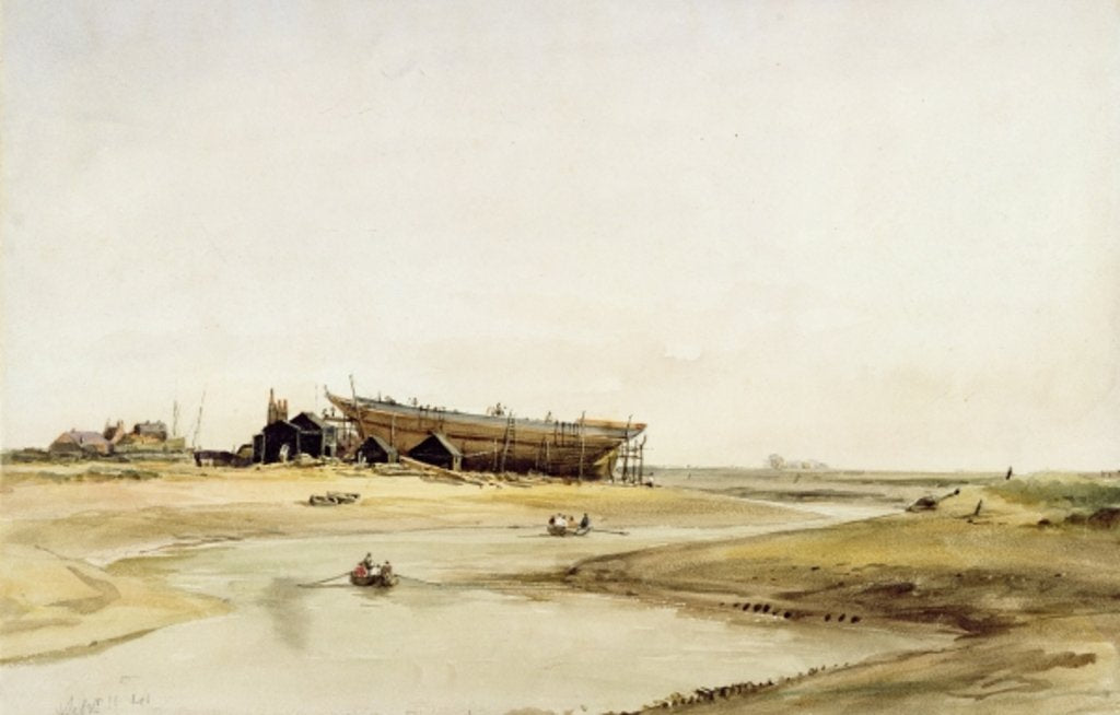 Detail of Ship Building by William Callow