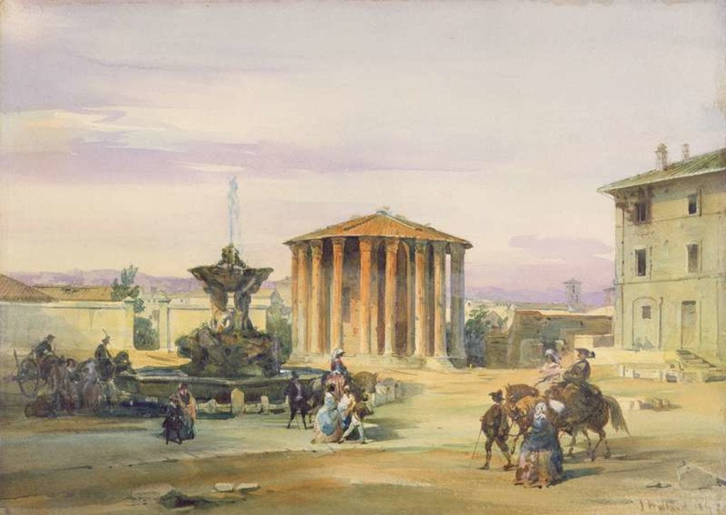 Detail of The Temple of Vesta, Rome, 1849 by James Holland
