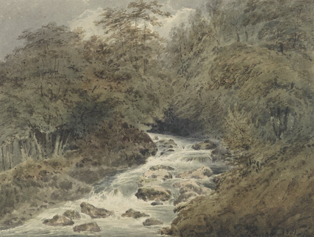Detail of A Mountain Stream, 1801 by Francois Louis Thomas Francia