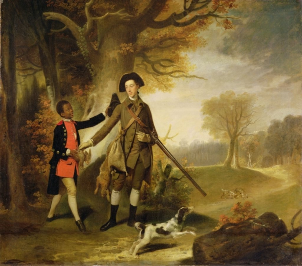 Detail of An Unknown Man, perhaps Charles Goring of Wiston, out Shooting with his Servant, c.1765 by Unknown artist