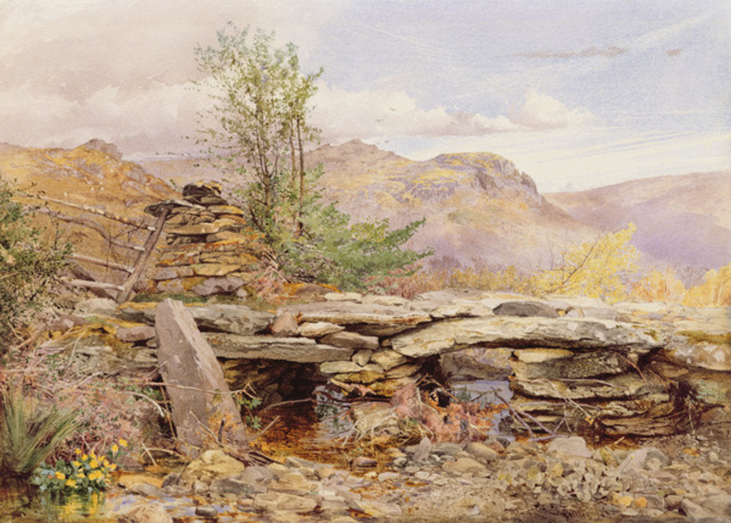 Detail of Pentre Ddu Bridge, North Wales by Thomas Collier