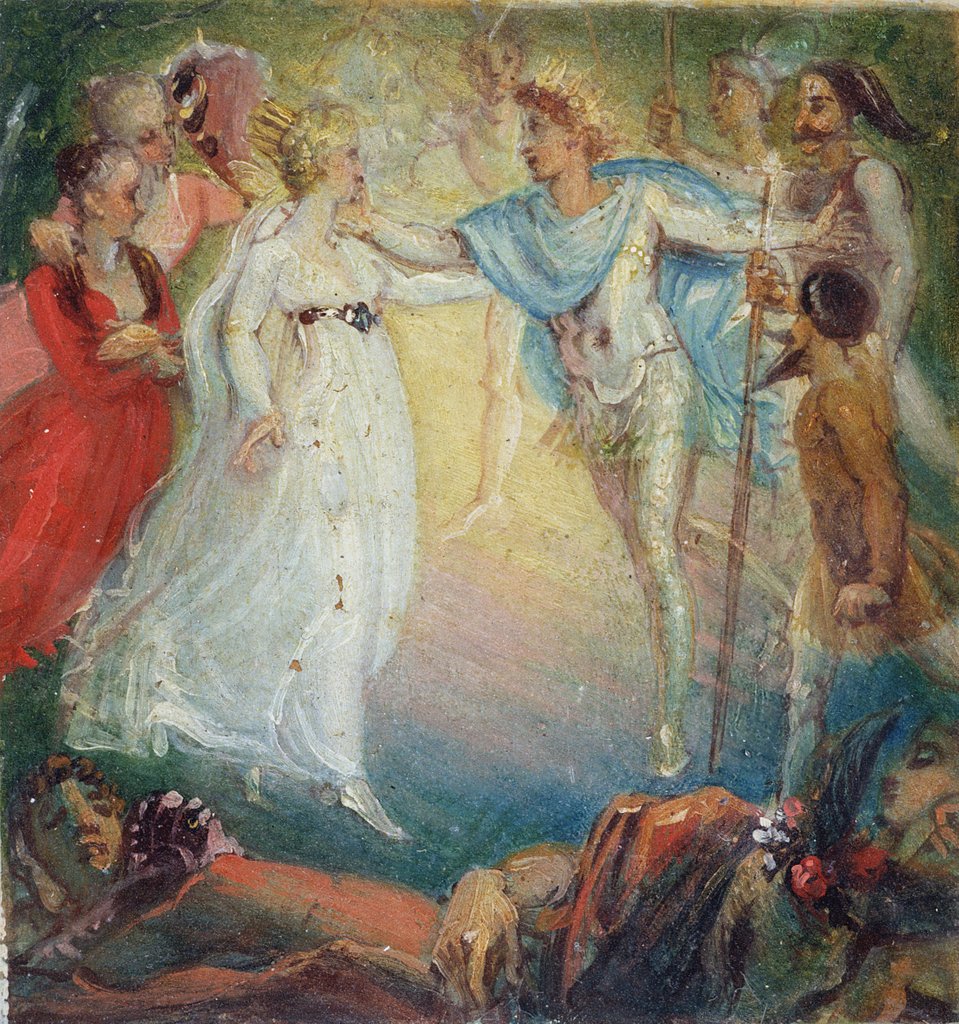 Detail of Oberon and Titania from 'A Midsummer Night's Dream' by William Shakespeare 1806 by Thomas Stothard