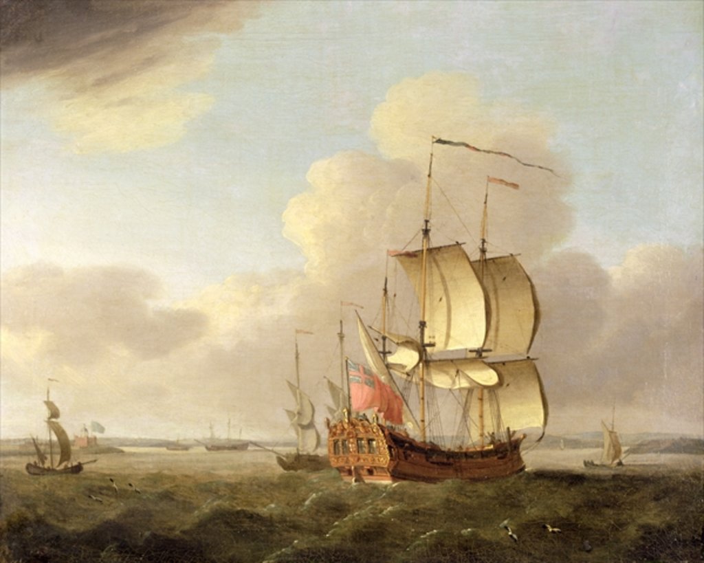 Detail of Shipping in the Thames Estuary, c.1761-66 by Thomas Mellish