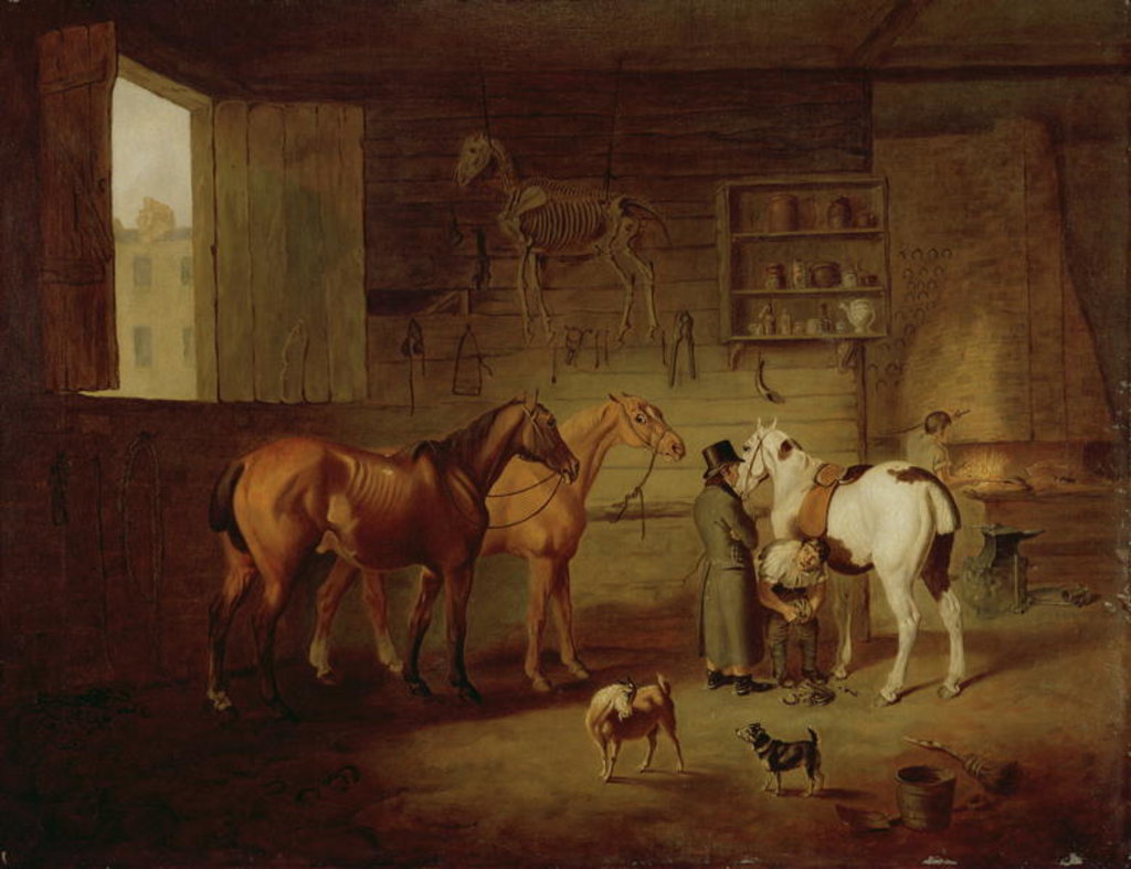Detail of The Blacksmith's Shop, c.1810-20 by Henry Bernard Chalon