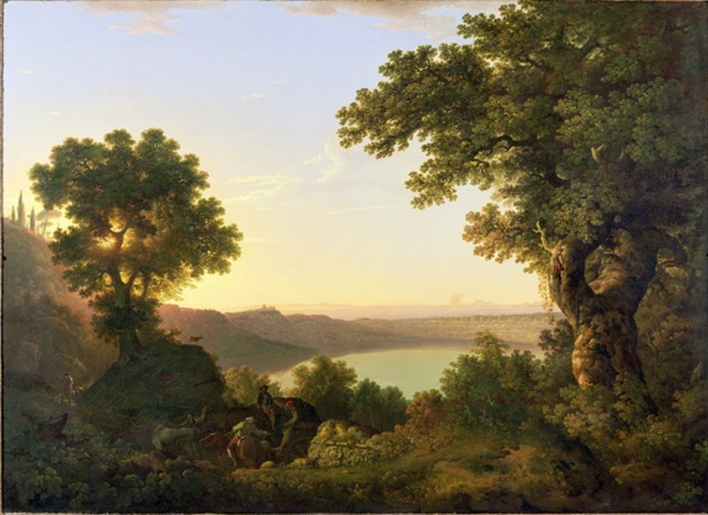 Detail of Lake Albano, Italy, 1777 by Thomas Jones