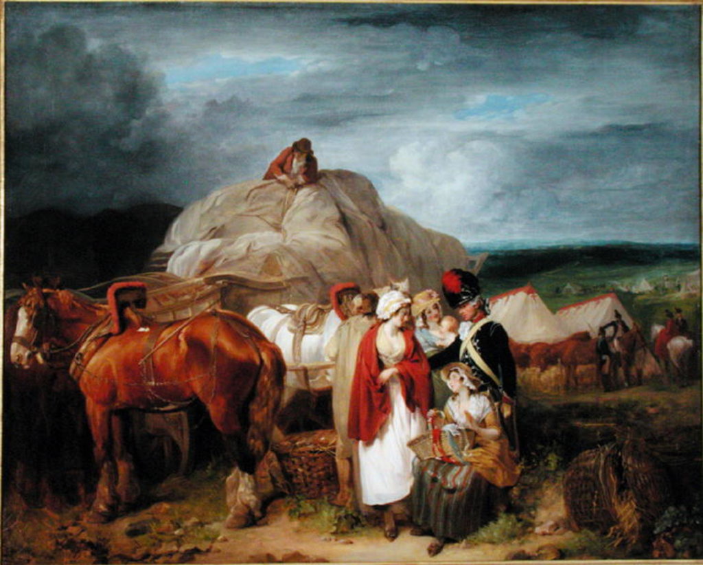 Detail of Soldier with Country Women Selling Ribbons near a Military Camp, 1788 by Francis Wheatley