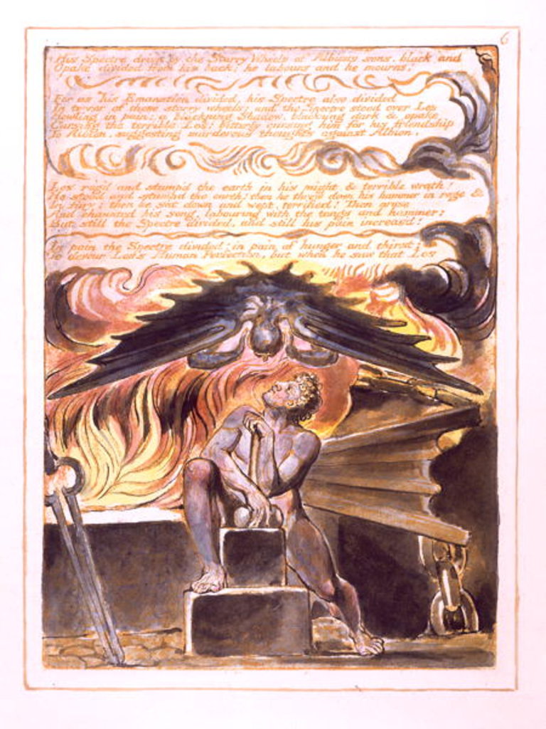 Detail of His Spectre Driv'n... by William Blake