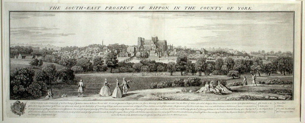 Detail of The South-East Prospect of Rippon, 1731-48 by Nathaniel and Samuel Buck