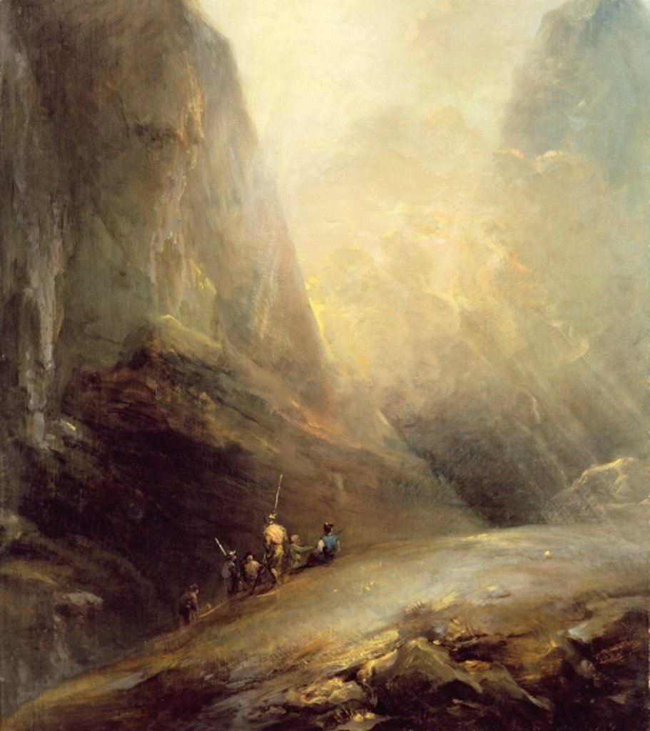 Detail of Mountain Landscape with Banditti, c.1780 by Elias Martin