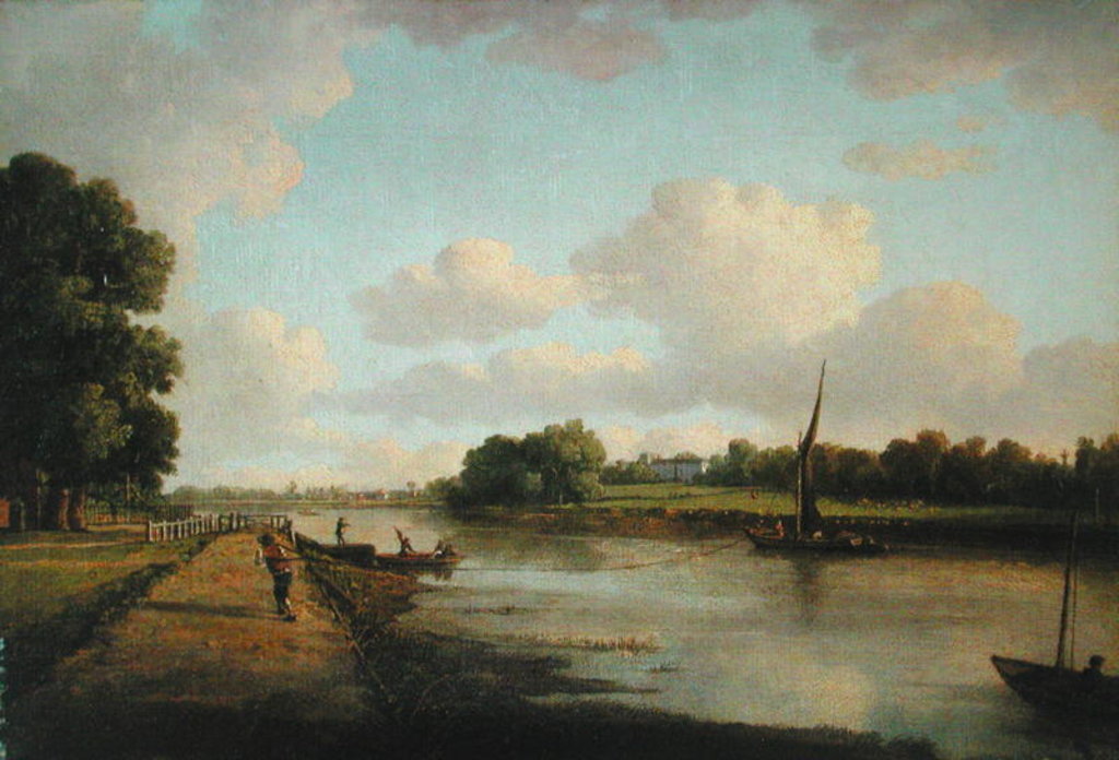Detail of View on the River Thames at Richmond, c.1776 by William Marlow