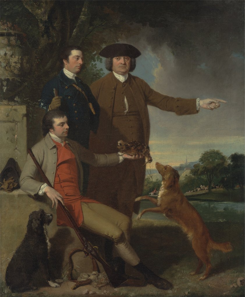 Detail of Self Portrait with Father and Brother, c.1760-62 by John Hamilton Mortimer