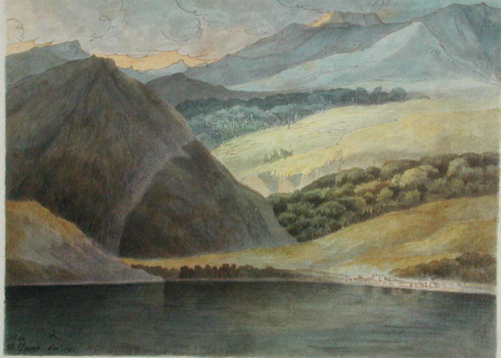 Detail of View on Lake Maggiore at Evening, 1781 by Francis Towne