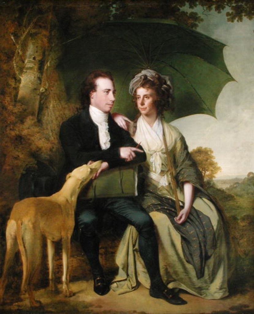 Detail of The Rev. and Mrs Thomas Gisborne, of Yoxhall Lodge, Leicestershire, 1786 by Joseph Wright of Derby