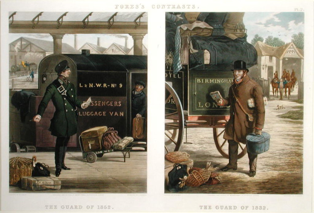 Detail of Fore's Contrasts: The Guard of 1832, The Guard of 1852 by Henry Thomas (after) Alken