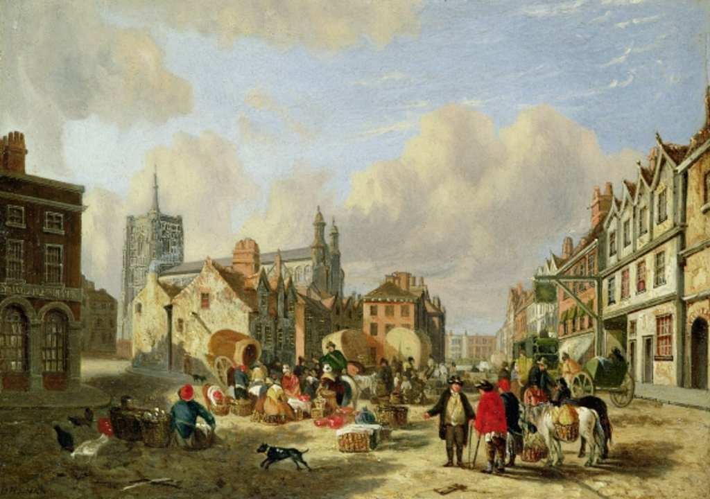 Detail of The Haymarket, Norwich, 1825 by David Hodgson