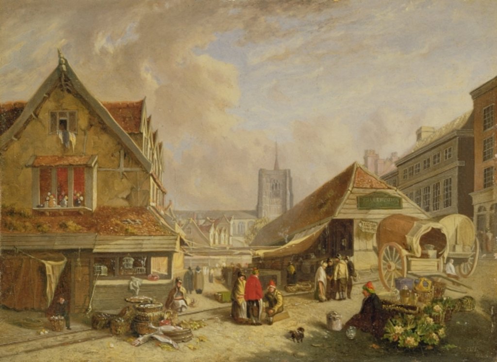 Detail of The Old Fishmarket, Norwich, 1825 by David Hodgson